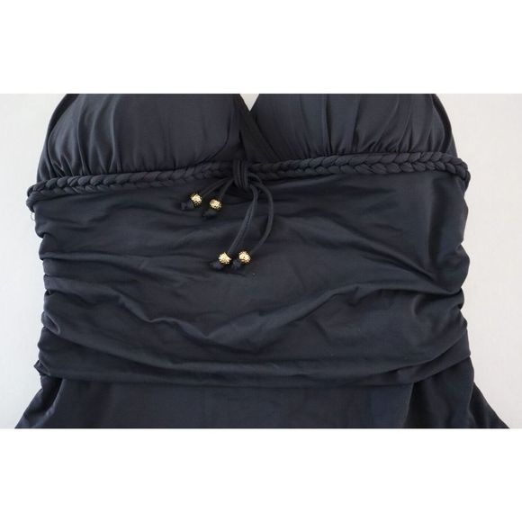 Bleu Rod Beattie Womens Sz 8 Black Glam Stand Empire Mio One Piece Swimsuit $119 - Picture 8 of 11